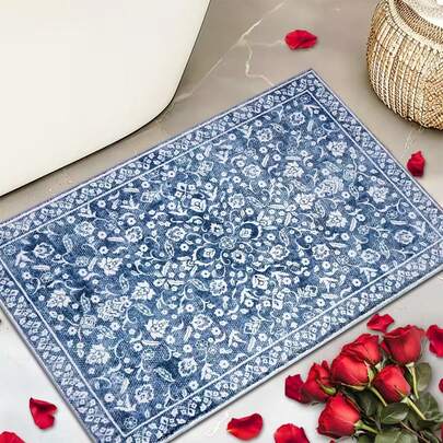 Thảm trải sàn phòng tắm bằng sợi microfiber kiểu cổ điển, chống trơn trượt và siêu mềm, thảm cửa, thảm thấm hút nước, có thể giặt máy, sợi ngắn, mặt sau bằng TPR, vải dệt kim, thích hợp cho phòng tắm, phòng ngủ, nhà bếp, lối vào, sử dụng trong nhà và ngoài trời, phụ kiện và trang trí phòng tắm, món quà tân gia hoàn hảo.