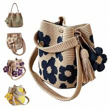 Handmade Crochet Flower Tote Bag, Aesthetic Boho Knit Shoulder Bag Women, Summer Beach Mesh Purse For Vacation Daily Use - A3 - 查看 10
