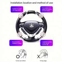 YAIUZGOO 1 núm xoay vô lăng bằng silicon có bạc đạn kim loại, tay cầm thoải mái. - đen - Xem 11