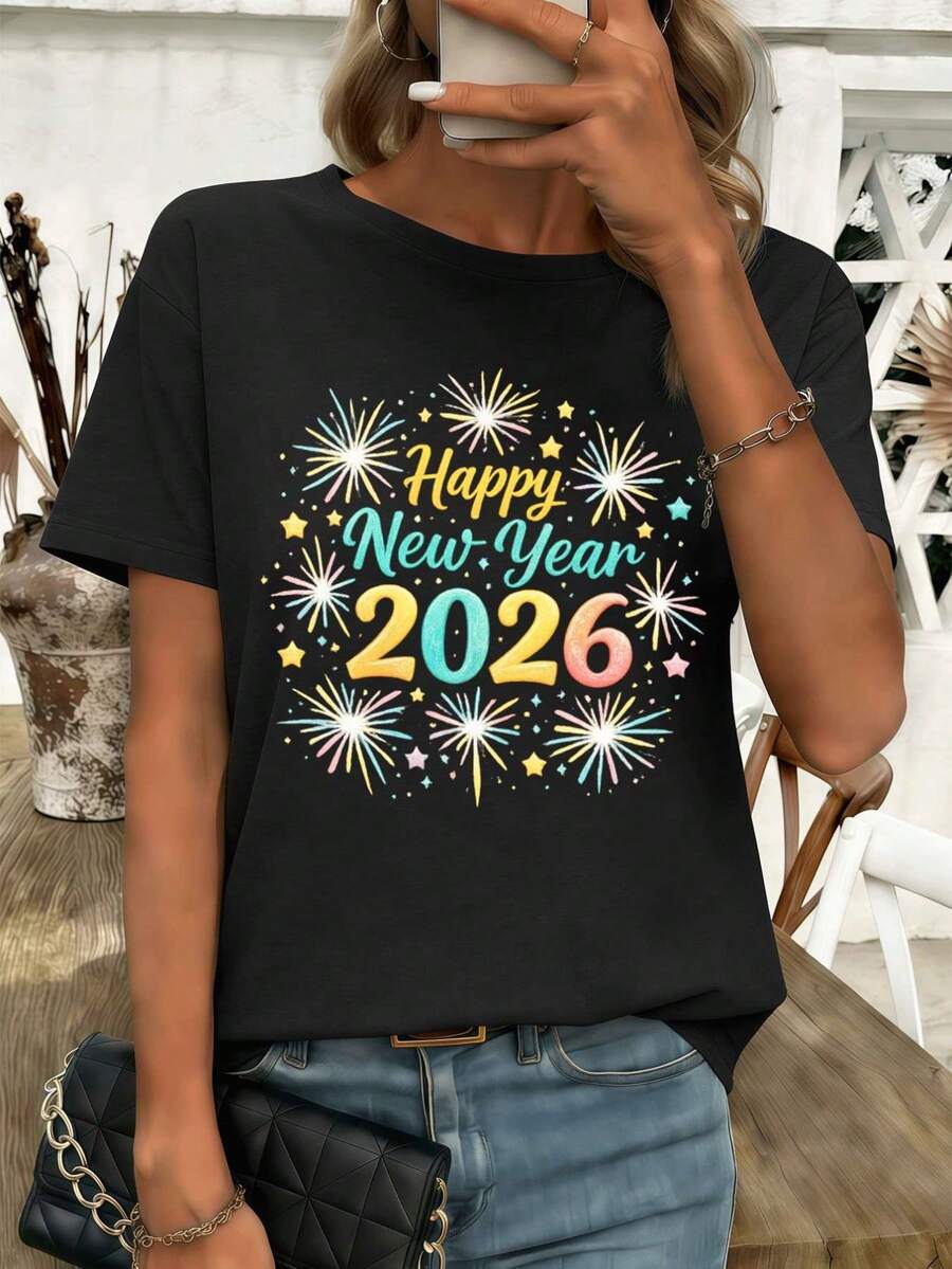 Dam-T-shirts - Svart - Visa 1