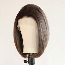 ZigZag Hair 10 Inch Ombre Brown Short Bob Wig, Synthetic Lace Front Wig With Natural Hairline, Suitable For Daily Wear, Festivals, Parties And Music Events - Multicolor - View 13
