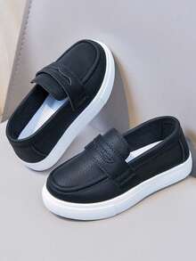 1 đôi giày thể thao cổ thấp unisex mới, đế mềm chống trơn trượt, giày trượt ván cho trẻ em, giày chạy bộ thời trang đa năng cho học sinh, giày thường ngày cho trẻ sơ sinh và trẻ nhỏ, thích hợp cho mùa xuân, hè, thu, đông. - màu đen - Xem 1