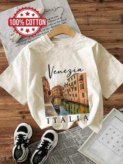 Tops extragrandes de primavera/verano, 100% algodón, camisetas de manga corta para mujer, divertido estampado veneciano italiano, hecho a medida, cuello redondo de color liso, suave y cómodo, casual, streetwear, Y2K, playa, graduación, vacaciones, top, verano, primavera, camiseta, gimnasio, deporte, top de fiesta, blusa, romano, vintage, Carnaval, San Valentín, mayo, tops para mujer, tops para mujer, atuendo de primavera, jersey, ropa de invierno de mujer, verano mujer, camisetas divertidas, vacaciones, playa, casual, tops lindos, top negro, top blanco, tops de verano, primavera mujer, ropa de mujer de Pascua, carnaval, todas las estaciones, oficina/sala de estar/hogar/minimalista, mujeres occidentales, atuendos, estilo retro americano, unisex, ropa de abrigo, otoño, mujer de talla grande, San Valentín, Carnaval, top de vacaciones, fiesta de verano, graduación, boda, festival de música, vacaciones, top albaricoque