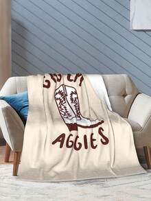Texas A&M Merch Aggies Throw Blanket Warm Blankets Breathable Air Conditioner Blanket For Car Classic Outdoor Blankets For Picnic For All Season - 黑色 - 查看 5