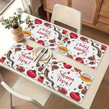 1 pieza Mantel individual de lino, diseño de impresión de alimentos, mantel individual para desayuno, tapete para café, base para tazón, accesorio de cocina, fácil de limpiar, apto para el hogar, restaurante, decoración del comedor, regalo festivo, regalo para amigos, juego de múltiples piezas - Multicolor - Ver 8