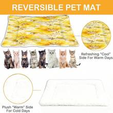 1 pieza Colchoneta para cama de mascota suave, esterilla reversible para jaula de perro con diseño floral minimalista, lavable para perros pequeños/medianos/grandes, adecuada para todas las estaciones - Multicolor - Ver 4