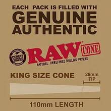 RAW Cones Classic King Size - 20 Pack - Pre Rolled RAWthentic Cones Rolling Papers With Tips, , Green Blazer Sticker - White - View 2