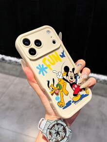 Miniso Ốp điện thoại dày chống rơi hình chuột Mickey của Disney, tương thích với iPhone 17 Pro Max, 17, 16 Pro Max, 15 Pro Max, 16 Pro Max, 14, 13, 12, 11, 14 Pro, 15 Plus, 12 Pro, 16 Plus, in hình hoạt hình graffiti dễ thương. - Màu be - Xem 5