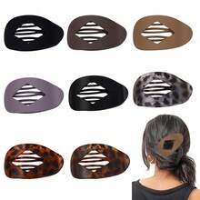 Set de 4 pinzas de pelo con forma de rombo hueco plano, para peinado de nuca de uso diario, con clip de pato antideslizante, diseño de arco flexible, accesorios de pelo minimalistas y retro para festivales y fiestas - Rombo multicolor ahuecado - Ver 12