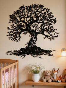 1pc Life Tree Metal Wall Art, Modern Graphic Style Botanical Theme Wall Sculpture, Nature Inspired Boho Wall Decor, 14.91x15.74 Inches, Suitable For Living Room, Ideal Gift For Nature Lovers - A - View 8