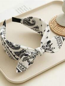 1pc Women New Style Retro Cashew Flower Print Hairband, Elegant Wide-Edge Headband Hair Accessory For Headwear And Hair Decoration. Hair Band Diadema Hair Hoop - Multicolor - View 12