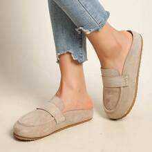 New Women Flat Sandals, Minimalist Backless Loafer Mule Slip-On Casual Shoes, Spring/Summer - Khaki - View 5