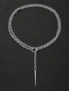 1pc Punk O-Ring Rivet Pendant Necklace, Hiphop Open Circle Necklace For Men And Women, Minimalist Street Style Party Accessory - 鍊式項鍊 - 查看 8