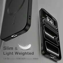 Magnetic Wireless Charging Phone Case With Camera Protection For IPhone 17 Pro Max, 16, 15, 14, 13, 12, 11 Pro Plus, 17e - Pure Black - View 4