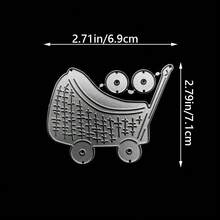 1 pieza Troqueles de corte para hacer tarjetas manualmente, 2 piezas Juego de artesanía de metal con diseño de rueda detallada de carrito, apto para manualidades de papel de cartulina para invitaciones - blanco plateado - Ver 3