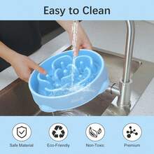 Slow Feeder Dog Bowl, Anti-Choking Puzzle Dog Food Bowls, Anti-Slip Interactive Feeding Slow Down Eating, Bloat Stop Maze Dishes For Medium Breeds RUGN - 藍色1件 - 查看 7