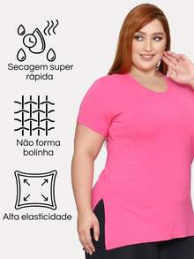 KIT 3 Blusas Plus Size Veste Legging Tapa Bumbum Comprida T-Shirt - Azul Marinho - Visão 7