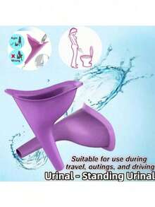 1pc Women's Portable Silicone Vertical Urination Funnel, Outdoor Emergency Urination Tool, Reusable Female Standing Urination Device - Multicolor - View 8