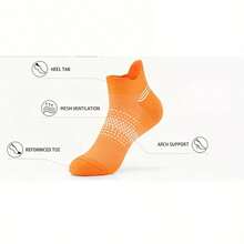 1 par de calcetines de compresión de corte bajo para mujeres - Diseño de talón y tobillo reforzados para absorción de impactos, adecuados para correr, senderismo, trotar, el ajuste de compresión promueve la circulación sanguínea, lavable a máquina - Multicolor - Ver 5