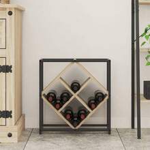 Suporte para garrafas vidaXL Sonoma Oak, 51 x 18 x 52,5 cm - Preto - Ver 4