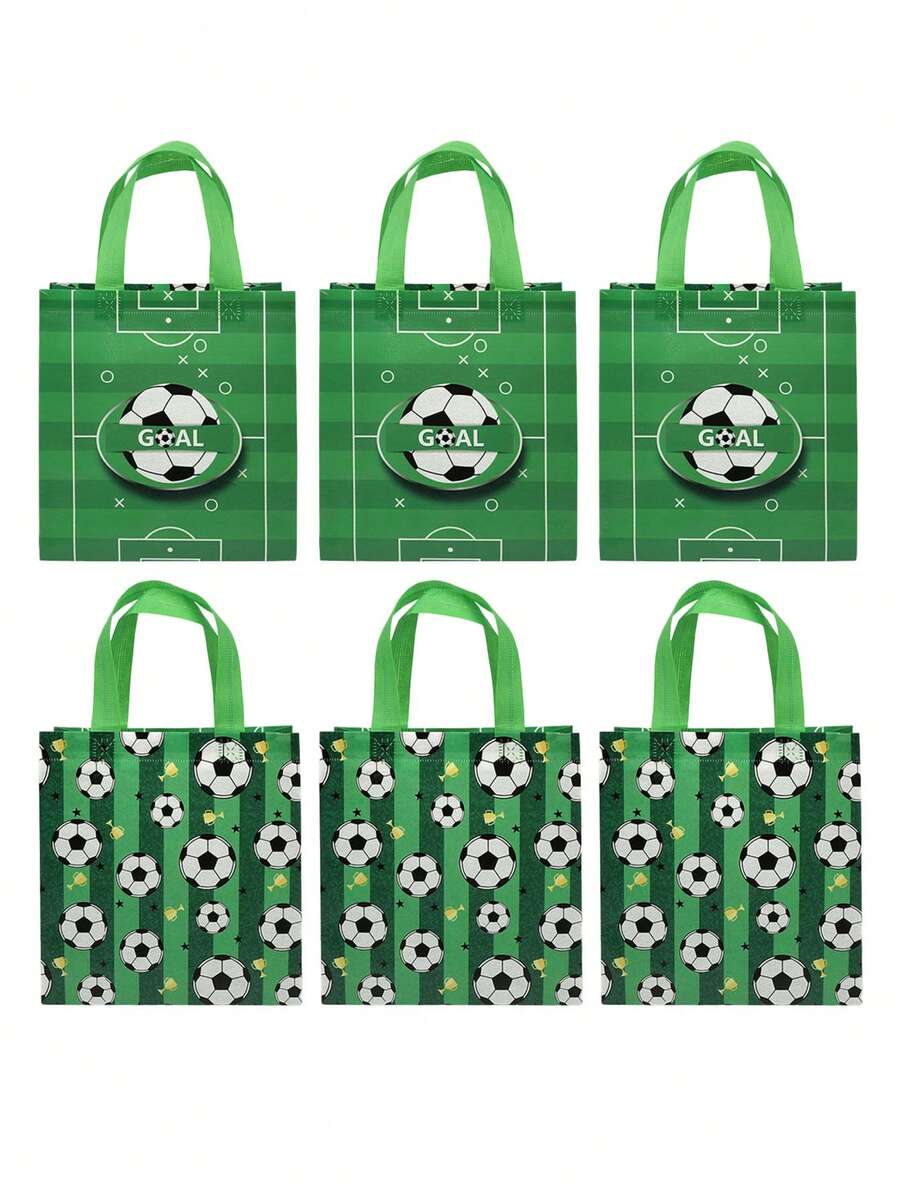 Bộ 10/5 túi tote vải không dệt chủ đề bóng đá, có quai xách, dùng trang trí tiệc; túi quà tặng cho trận đấu bóng đá, túi đựng đồ dùng cho tiệc thể thao, túi đăng ký vào câu lạc bộ bóng đá, túi đựng đồ dùng cho đội cổ vũ, đồ trang trí tiệc bóng đá, túi đựng đồ xem trực tiếp, thích hợp cho các bữa tiệc bóng đá, lễ kỷ niệm World Cup và các hoạt động trong khuôn viên trường. - Xem 1
