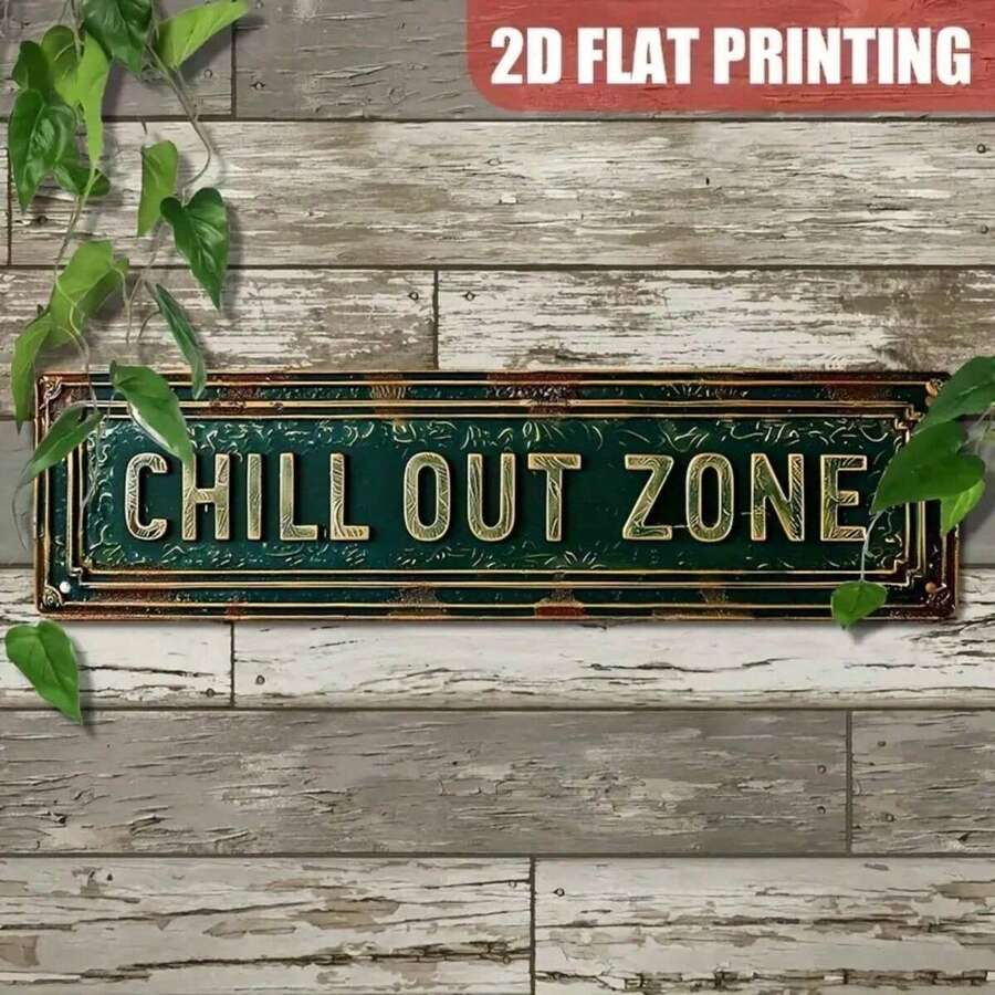 CHILL OUT ZONE' Sign - 15.7" X 3.9" - Vintage Novelty Wall Hanging Decor For Home, Room, Bathroom, Bar, Cafe, Garage, Farmhouse, Porch, Outdoor - Multipurpose English Language Yard Sign,Home Decor ,Room Decor,Wall Decor Gifts Birthday Graduation- Metal Wall Art, Tin Signs, Vintage Metal Signs, Retro Wall Decor, Rustic Metal Art, Cool Metal Signs, Man Cave Decor, Garage Signs, Classic Metal Art, Unique Wall Art , Room Decor, Bathroom Deccor, Posters, Mother's Day, Father's Day, Children's Day, 250th, World Cup - Nhiều màu - Xem 1
