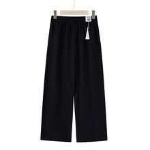 Pantalones Largos Finos de Verano de Algodón y Lino, Frescos 2.0, Suaves, de Alta Elasticidad, Casuales Diarios para Mujer, Tallas Grandes, Color Sólido - verde - Ver 3