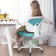 Primy - Silla de escritorio para niños, silla de estudio para niños y niñas con altura ajustable, sillas giratorias de malla para tareas y estudiantes para niños de 4 a 12 años, silla de oficina - Verde azulado - Ver 5