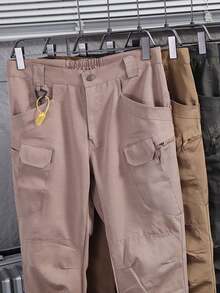 2 Piezas Pack Pantalones Tácticos Rectos tallas amplias corte holgado natural adaptables a complexiones anchas - Gris - Ver 5