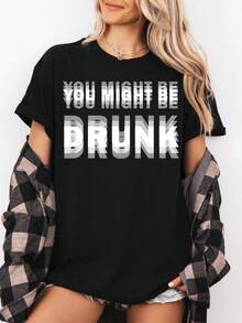 Funny Drunk Shirt: Party Wear Tee For Drink Lovers - Black - View 2