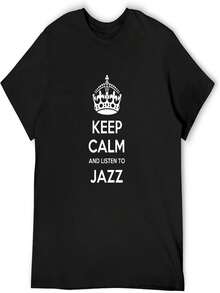 Keep Calm and Listen to Jazz - Camisetas de trabajo para hombre - Negro - Ver 1
