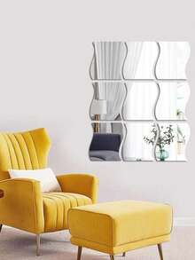 Acrylic 3D Wave Mirror Wall Sticker, Wave Decorative Mirror Sticker For Living Room, Bedroom, Hallway - Multicolor - View 8