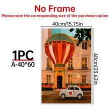 1/6pcs Italian Town Canvas Wall Art Posters, Room Home Decor Aesthetic Decorations, Optional Framed Wall Decor, Colorful European Street & Mediterranean Landscape Oil Painting Posters, Aesthetic Orange Green Gallery Wall Decor - Multicolor - View 18