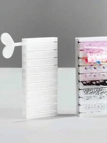 1pc Macaron Color Gradient Foil Sticker Storage Box, Nail Art Sticker Strips, Floral Nail Decoration Stickers - Multicolor - View 6