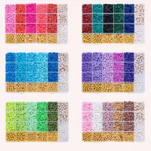 1840pcs 6-Set Polymer Clay Disc Beads Kit, Solid Color Flat Round Clay Slices With Spacer Beads, Assorted Color Palettes Loose Beads, Bulk Preppy Beading Supplies For Friendship Bracelet Necklace Earring Making, Daily Stackable Jewelry & Handmade DIY Craft Projects - A - View 1
