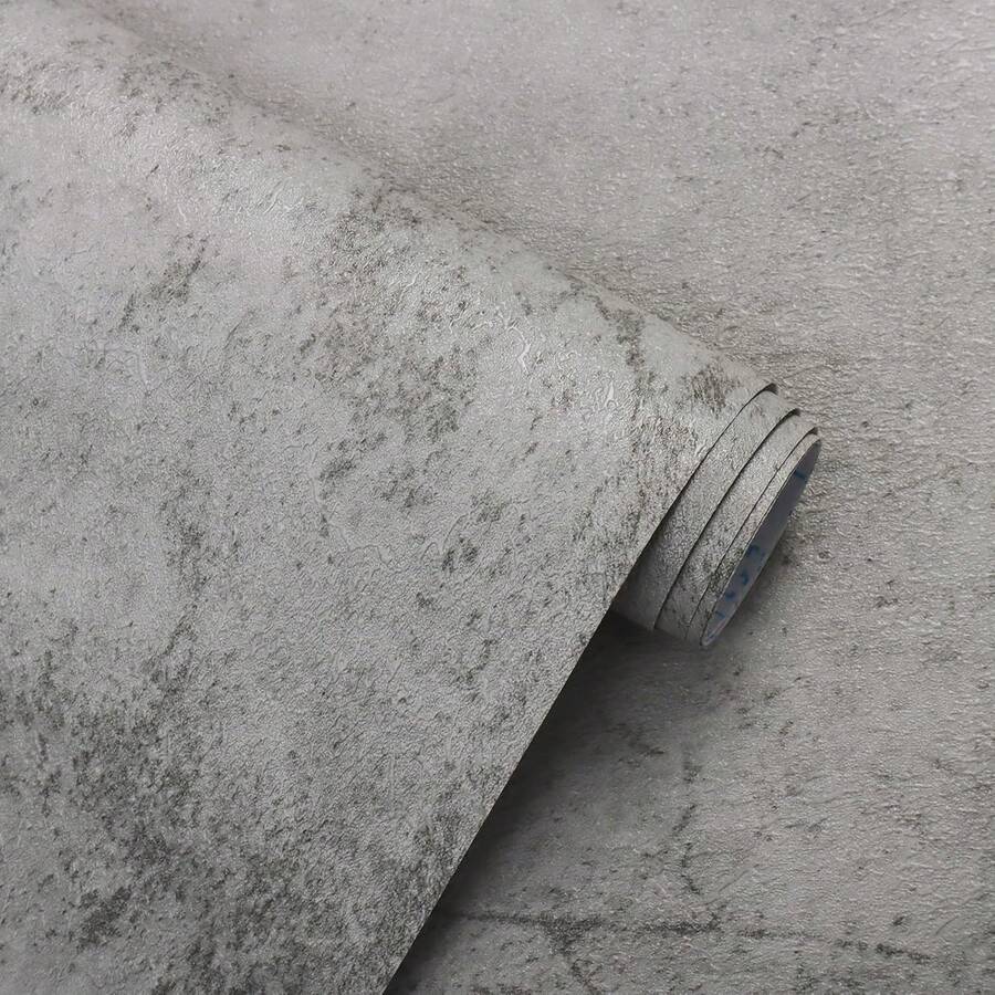 Giấy dán tường tự dính màu xám xi măng cổ điển - Giấy dán vinyl dày, có thể tháo rời, thích hợp cho trang trí phòng khách, nhà bếp, phòng ngủ, ký túc xá và làm mới nội thất. - 1PC - Xem 1