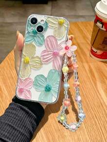 1件花卉手链饰品，透明大花彩色手机壳（适用于P14 Pro Max），3D卡通设计（适用于P13） - 彩色 - 查看 3