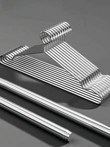 20pcs Stainless Steel Hangers, 16-Inch Sturdy And Reliable Metal Clothes Hangers, Suitable For Hanging Various Lightweight Tops To Heavy Winter Coats, Space-Saving Design Keeps Closet Organized, Smooth Surface And Edges Prevent Garment Damage, Essential Organizing Tool For A Tidy Closet - Multicolor - View 8