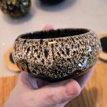 可愛陶瓷多肉植物盆栽，附排水孔與配套托盤，居家裝飾盆栽，不含植物（圓形），適用於多肉植物、小型植物，室內外皆可用 - 多色 - 查看 7