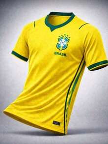 Men's Football Shirt Brazil National Team Training 2026 Fan Team T-Shirt - 藍黑色.P - 查看 3