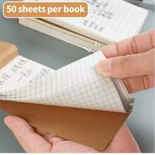 1pc Vintage Style Portable Kraft Paper Cover Notebook, To-Do List, Office, Planning, Multi-Function Tear-Off Memo Pad, 50 Sheets, Rectangular, Non-Sticky Student Planner Memo Pad, Flip-Up Notepad, Kraft Paper Memo Book, Planner Notebook, Lined Notebook, Grid Notebook, Blank Notebook, Checklist Notebook - one-size - View 3