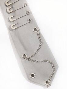 1pc Women's Star Safety Pin Chain Gray JK Uniform Tie-Free Accessory, Suitable For JK Uniform Atmosphere COS Decoration - Star Safety Pin Chain Terms - View 5
