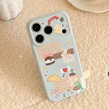 1 chiếc ốp lưng điện thoại màu xanh nhạt hình sừng thỏ hoạt hình dễ thương, tương thích với iPhone 17 Pro Max, 16 Pro Max, 15 Pro Max, 14 Pro Max, ốp bảo vệ điện thoại thời trang cao cấp, cũng phù hợp với các dòng 11/12/13/14/15/16 Pro Max Plus. - Màu xanh nhạt - Xem 2