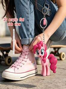 MY LITTLE PONY - Creative And Adorable Rainbow Little Pony Bell Keychain, 3D Soft Plastic Doll Pendant, Key Ring, Bag Hanger, Charm For Gift, Rare Item For Girls' Schoolbag, Key Chain Ring Hanger - Multicolor - View 4