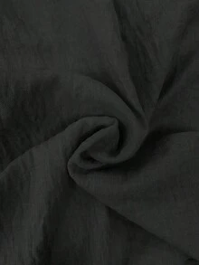 Conjunto de 2 piezas de mujer de unicolor elegante con cremallera y botones, adecuado para uso diario y vacaciones, primavera/verano - Negro - Ver 5