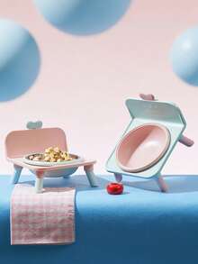 SUPET-Cute 不锈钢猫碗。采用时尚的撞色设计，配备防滑底座防止倾倒和防漏结构。加高的颈部支撑设计让猫咪进食更舒适，而且碗身易于清洗。这款猫碗适合幼犬和成猫，是送给爱宠的完美礼物。 - 塑膠碗 - 查看 3