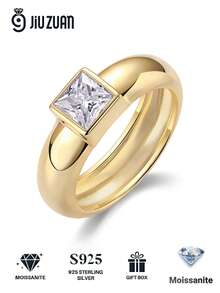 1 Piece Charming Women's 925 Sterling Silver Moissanite Ring, Ideal For Weddings, Proposals, Anniversary Parties And Valentine's Day Gifts - Style 2 - View 2