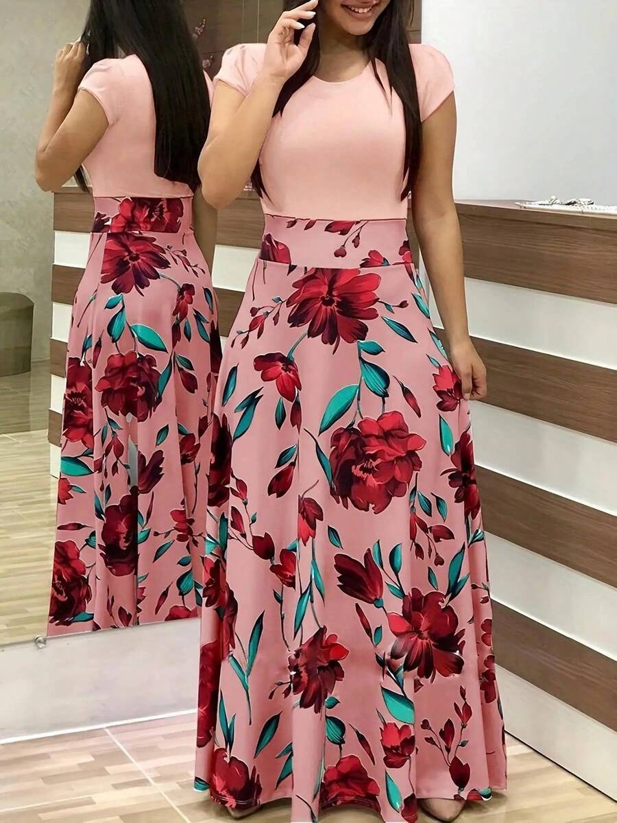 Women Maxi Dresses - Rose - View 1