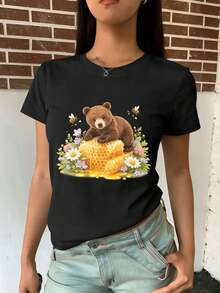 Women T-Shirts - Black - View 2
