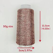 Crochet Knitting Yarn, Gold & Silver Hollow Tube Yarn, Handmade Craft Yarn Suitable For Doll, Accessories, Bags And Other DIY Projects - Multi-color 50g - View 12